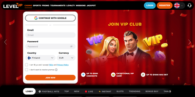 LevelUp websted forhåndsvisning