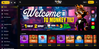 Prévia do site de MonkeyTilt