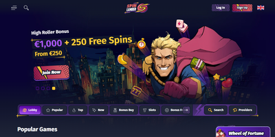 SpinLander websted forhåndsvisning